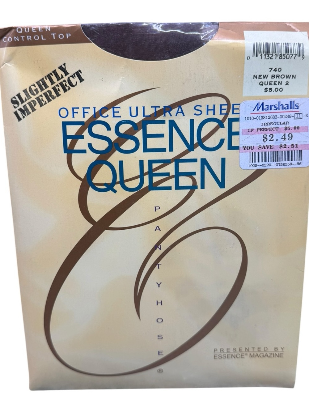 1993 Essence Magazine Office Ultra Sheer Pantyhose 740 New Brown Queen 2